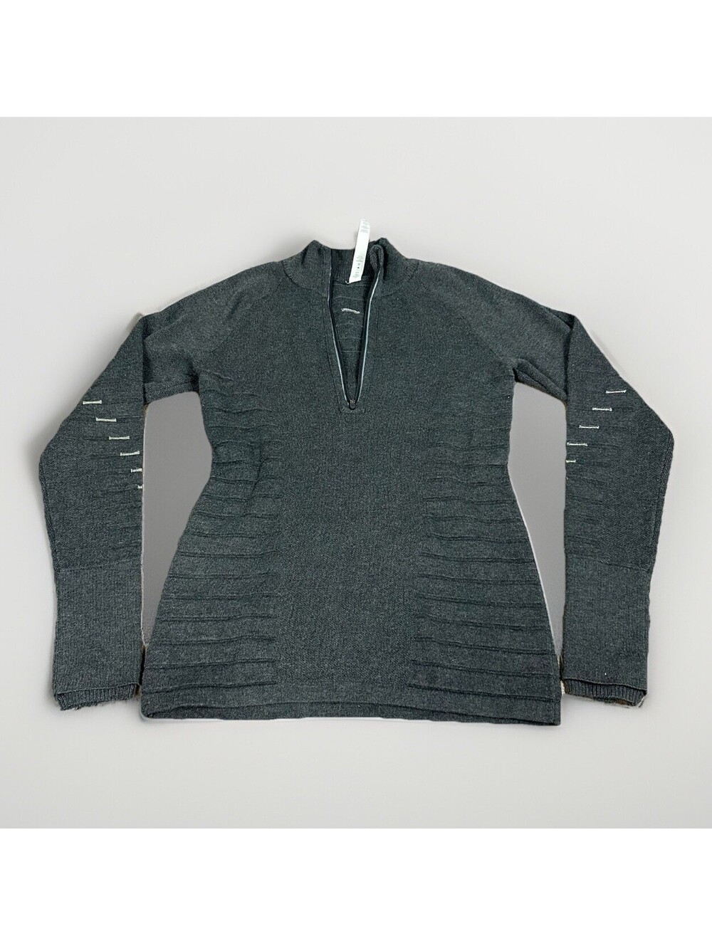 Lululemon Lightning Bold‎ 1/2 Zip Heathered Graphite Grey Womens 6 Athletic Gym